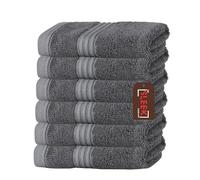Luxury 700 GSM Bamboo Face Cloth (33 x 33 cm) - Pack of 6 - Ultra Soft, Hypoallergenic & Antibacterial - Super Absorbent Terry Weave - Perfect for Skincare & Spa Use (Charcoal, 6 Face Cloths)