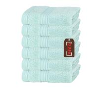 Luxury 700 GSM Bamboo Face Cloth (33 x 33 cm) - Pack of 6 - Ultra Soft, Hypoallergenic & Antibacterial - Super Absorbent Terry Weave - Perfect for Skincare & Spa Use (Duck Egg Blue, 6 Face Cloths)