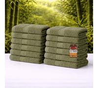 Luxury 700 GSM Bamboo Face Cloths (33x33cm) - Pack of 12 - Soft, Hypoallergenic & Antibacterial Wash Cloth - Absorbent & Quick Dry Face Towels - Ideal for Home, Hotel, Gym, Skincare & Spa (Sage Green)