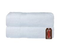 Luxury 700 GSM Bamboo Hand Towel (47 x 85 cm) - Pack of 2 - Ultra Soft, Antibacterial & Hypoallergenic - Super Absorbent Terry Weave - Best Towel for Bathroom & Guest Use (White, 2 Hand Towels)