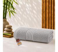Luxury 700 GSM Bamboo Hand Towel (47x85cm) - Ultra Soft, Antibacterial & Hypoallergenic hand towels for bathroom - Super Absorbent & Eco-Friendly Towel for Bathroom, Guestroom & Hotel Use (Light Grey)