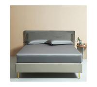Luxury 700 Thread Count 100% Long Staple Cotton Sateen Fitted Sheet 17" Deep Pocket Soft Gray for Twin Full Queen King Hotel Quality Bedding Essentials