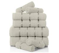 Luxury 8 Pack Boston Bale Set, Extra Soft 100% Egyptian Cotton, Highly Absorbent Towel 450 GSM, CREAM, MAIL BAG