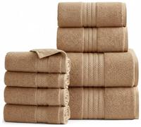 Luxury 800 GSM Egyptian Cotton Bathroom Towels - Heavyweight & Super Soft Hotel Quality Face Cloths, Hand Towels, Bath Towels, Jumbo Bath Sheets and Towel Sets (Latte/Beige, 2x Bath Sheet)