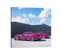 Luxury 992 & 964 911 Carrera Sports Cars Poster Pink Supercar Decorative Painting Canvas Modern Art Picture 24x24inch(60x60cm)
