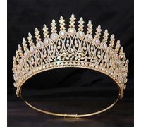 Luxury AB Crystal Tiara For Women Girls Wedding Party Queen Princess Rhinestone Gift Crown Hair Dress Jewelry gold AB