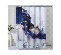 Luxury Abstract Fabric Shower Curtain Extra Long Modern Blue And Gold Marble Bathroom Shower Curtain Sets 72*96inch