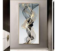 Luxury Abstract Ribbon Canvas Poster Paintings Modern Home Decoration Nordic Wall Art for Living Room Decor 19.6 "x39.4"(50x100cm) No frame