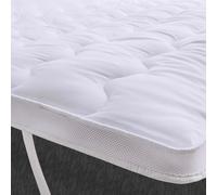 Luxury Air Flow Mattress Topper Single Bed Thick Soft Touch Microfibre Hollowfiber Filling Mattress Topper Single Bed, Non-Allergenic - Machine Washable Bed Pad