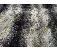 Luxury Animal Faux Fur Fabric Material Black Wolf, 1/2Mtr - 150cmx50cm