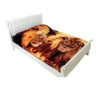 Luxury Animal Print Fluffy Throw Blanket - Soft Warm Fleece Sofa Blanket - Tiger, Lion, Panther & Horse Design Winter Comforter (200x240cm) (Lion)