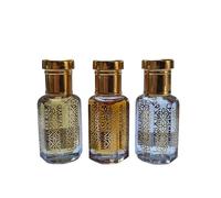 Luxury Arabian Attar Oil Set, 12ml, Mukhallat Al Kausar, Purple Oud, Qamar Al Layl, Floral and Oud Fragrance Collection