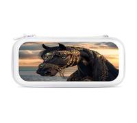 Luxury Arabian Horse with Jewels Storage Bag Compatible with Switch Portable Carrying Case Protector Bags with 15 Games Accessories