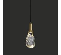 Luxury Art Crystal Chaner LED Modern Minimalist All Copper Pendent Lamp Living Room Dining Room Bedroom Bedside Pendant Light Indoor Hanging,Single Chaner