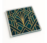 Luxury Art Deco Acrylic Coaster Gift - Opulent Geometry Design Table Accessory for Sophisticated Gatherings