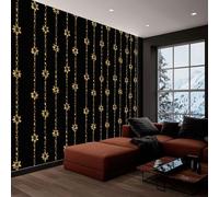 Luxury Art Mural Wallpaper 400 x 280 cm, Golden Star Chain Stripes Wall Murals Bedrooms Large Photo Wallpaper Art Decor Paper Poster for Living Room Kitchen Office Kids