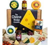 Luxury Artisan Cheese Hamper Gift Set | 6 Gourmet Items Including Smoked, Garlic & Herb and Vintage Cheddar, Sourdough Crackers & 2 Chutneys | Perfect Foodie Gift for Men & Women