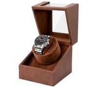 Luxury Automatic Watch Winder Box: 1 Slot Carbon Fiber PU Leather Winder | Single Watch Winder with Bi-Directional Rotation, Adjustable Pillows - Gift for Women and Men Mechanical Watch