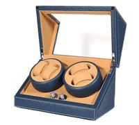Luxury Automatic Watch Winder Box with Quiet Motor and Wood Shell, 4 Rotation Modes for 4 Automatic Watches (Color : Blauw)