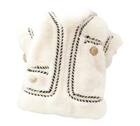 Luxury Autumn Winter Warm Cat Princess Yorkshire Pomeranian Schnauzer Puppy Yorkshire Pug Cotton Jacket,WHITE,XS