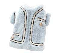 Luxury Autumn Winter Warm Cat Princess Yorkshire Pomeranian Schnauzer Puppy Yorkshire Pug Cotton Jacket,Blue,XL