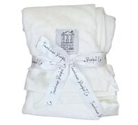 Luxury Baby Blanket, Ultra-Soft Double-Sided Faux Fur with Satin Trim - Luxury Newborn Gift & Heirloom Quality Keepsake - For Prams & Cots - In Satin Gift Bag - White (74cm x 89cm)