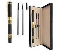Luxury Ballpoint Pen Metal Ballpoint Pen Rollerball Pen Office Signature Pen High-end Gift Box with Two Replaceable Black Refills(0.5mm) Gift for Friends Classmates Family and Colleagues