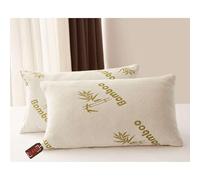 Luxury Bamboo Memory Foam Pillow - Pack Of 2 - Soft 240 GSM Bamboo Jacquard Knit Cover & 1200g Shredded Foam Filling With 30D Foam Layer - Hypoallergenic & Durable Orthopedic Pillow for Homes & Hotels