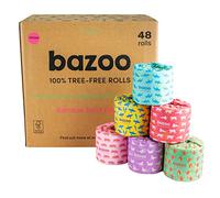 Luxury Bamboo Toilet Paper - 370 Sheets/Roll, Plastic Free, Eco Friendly, Septic Safe, Biodegradable Bath Tissue with Soft, Quick Dissolving 3 Ply Sheets - Double-Length Bamboo Toilet Rolls