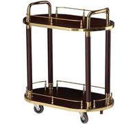 Luxury Bar Serving Cart on Wheels Fully Assembled Drinks Trolley for Hotels & Restaurants Elegant Liquor & Tea Serving Cart for 5 Star Clubs (Brown)