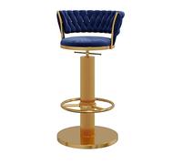Luxury Bar Stools with High Backrest Adjustable Height 360° Swivel Metal Round Footrest Elegant Dining Chairs for Kitchen Pub and Counter Use