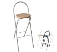 Luxury Barstool Folding Footrest Bar Stool Chair, Breakfast Wooden Round Collapsible Chair, 65/70/75cm Kitchen Restaurant Tall Stools for Kitchen Island Shop Cafe Dining Room,Natural,70cm/28in