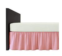 Luxury Base Valance Sheet Plain Dyed Poly Cotton EASYCARE Sheets 40cm Frilled (BABY PINK, DOUBLE)