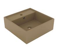 Luxury Basin Overflow Square Matt Cream 41x41 cm Ceramic