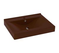 Luxury Basin with Faucet Hole Matt Dark Brown 60x46 cm Ceramic