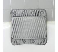 Luxury Bath Pillow - Soft Cushioned Spa Headrest with 8 Strong Suction Cups | Waterproof Neck & Shoulder Support Pillow for Tub Relaxation & Comfort (Grey)
