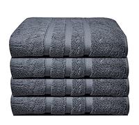Luxury Bath Sheets Zero Twist Cotton 600 GSM (90 x140cm) Thick & Plush Hotel Quality Large Pool Spa & Hotel Bathroom Bath Towels | Pack Of 4 Charcoal Grey