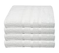 Luxury Bath Sheets Zero Twist Cotton 600 GSM (90 x140cm) Thick & Plush Hotel Quality Large Pool Spa & Hotel Bathroom Bath Towels | Pack Of 4 Snow White
