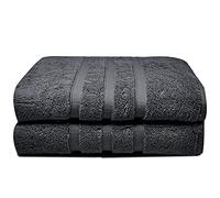 Luxury Bath Sheets Zero Twist Cotton 600 GSM (90 x140cm) Thick & Plush Hotel Quality Large Pool Spa & Hotel Bathroom Bath Towels | Pack Of 2 Charcoal Grey