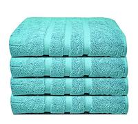 Luxury Bath Sheets Zero Twist Cotton 600 GSM (90 x140cm) Thick & Plush Hotel Quality Large Pool Spa & Hotel Bathroom Bath Towels | Pack Of 4 Aqua Blue
