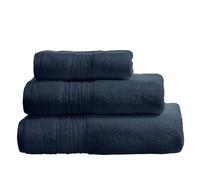 Luxury Bathroom 2 x Hand Towel & 2 x Bath Towel Bundle Set | Pack of 4 | Turkish Cotton Linen Blend 600GSM | Navy Blue Colour | 50cm x 90cm & 70cm x 130cm | Thick & Plush