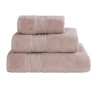 Luxury Bathroom 2 x Hand Towel & 2 x Bath Towel Bundle Set | Pack of 4 | Turkish Cotton Linen Blend 600GSM | Mellow Pink Colour | 50cm x 90cm & 70cm x 130cm | Thick & Plush