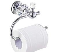Luxury Bathroom Accessories Set - Stylish Brass Shower Shelf Silver Crystal Wall-Mounted Towel Bar Toilet Paper Holder & Brush Holder - Elegant Upgrade for Modern Bathroom Décor.