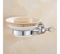 Luxury Bathroom Accessories Set - Stylish Brass Shower Shelf Silver Crystal Wall-Mounted Towel Bar Toilet Paper Holder & Brush Holder - Elegant Upgrade for Modern Bathroom Décor.