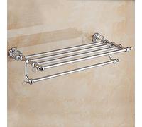 Luxury Bathroom Accessories Set - Stylish Brass Shower Shelf Silver Crystal Wall-Mounted Towel Bar Toilet Paper Holder & Brush Holder - Elegant Upgrade for Modern Bathroom Décor.