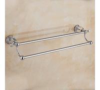 Luxury Bathroom Accessories Set - Stylish Brass Shower Shelf Silver Crystal Wall-Mounted Towel Bar Toilet Paper Holder & Brush Holder - Elegant Upgrade for Modern Bathroom Décor.