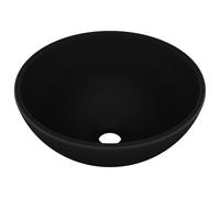 vidaXL Luxury Bathroom Basin Round Matt Black 32.5x14 cm Ceramic