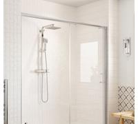 Luxury Bathrooms Modern Square Chrome Thermostatic Exposed Shower