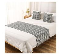 Luxury Bed Runner Scarf for Hotel & Home Decor Premium FadeResistant Polyester Bedding Accent Soft Bed Tail Cover for Bedroom Wedding and Dorms (Black 70x240cm)