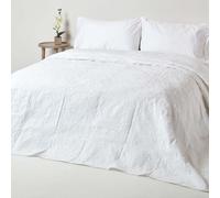 Luxury Bedding Cotton Rich Floral Pattern Matelassé Bedspreads Cream and White